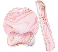 Gimars Tappetino ergonomico per mouse, supporto per il polso, in fibra superfine, morbido e liscio, poggiapolsi in memory foam, per alleviare il dolore, computer, giochi, ufficio, rosa dorato