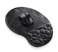 Gimars Tappetino per mouse ergonomico con poggiapolsi in memory foam massaggiante, allarga il 30% di spazio in movimento più grande, supporto per il polso con base antiscivolo in PU per laptop,