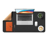 Gimars Tappetino per Mouse Scrivania 80 * 40cm,Tappetino Sottomano di Pelle Sintetiche e Base Sughero Antiscivolo,Tappetino Impermeabile Copri Scrivania per Laptop Lavoro Casa Ufficio,Nero