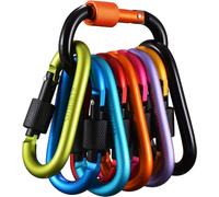 Gimars Upgrade 8cm10pz Moschettoni con Tappo a Vite Colorati,Mosch multi colore