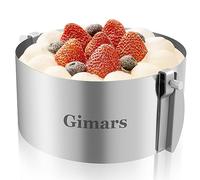 Gimars Upgrade Anello Regolabile per Torta, Multi-Misure in 1 Anello Rotondo/Diametro Regolabile da 16-30cm/Ca.8.5Cm Altezza in Acciaio Inox Stampo Circolare Multiuso per Torte Dolci