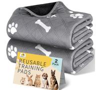 Gimars2 Pezzi 【60×50 cm】Tappetini Lavabili per Cani, Tappetino per Addestramento Riutilizzabile, Assorbente, Antiscivolo e A Prova di Perdite, Ideale per Gatti, Cani, Conigli e Porcellini d'India
