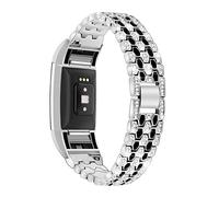 Gimart - Cinturino di ricambio per Fitbit Charge 2, da donna e uomo, in acciaio inox, con strass di ricambio, cinturino in metallo per Fitbit Charge 2 HR Fitness Tracker