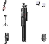 Gimbal Stabilizer-Master Every Move, 2-in-1 Tripod & Selfie Stick, 360° Automatic Rotation with Remote, Auto Balance for Live Video Recording, Training, Compatible with iPhone and Android (1pc+2light)