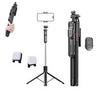 Gimbal Stabilizer - Master Every Move, 2-in-1 Tripod & Selfie Stick, 360° Automatic Rotation with Remote, for Live Video Recording, Training, Compatible with iPhone and Android (Advanced)