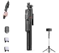 Gimbal Stabilizer - Master Every Move, 2-in-1 Tripod & Selfie Stick with 360° Anti-Shake & Bluetooth Remote, Foldable, for iPhone Camera And Smartphone, for Video Recording (With Fill Light)