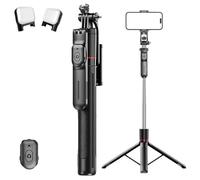 Gimbal Stabilizer - Master Every Move, 2-in-1 Tripod & Selfie Stick with Fill Light & 360° Anti-Shake, Foldable Holder for Vlogging Travel Videos Phone/Camera Devices (with Fill Light)