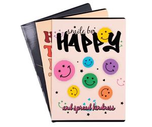 gimboo Quaderno scolastico/formato A4 32/32 fogli a quadretti/misto, confezione da 3 pezzi, motivi assortiti/per bambini per la scuola elementare, con bordo/biglietti bianchi/blu a quadretti