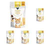 GimCat Crunchy Snacks pollo con formaggio - Delizioso gatto croccante e ricco di proteine - 1 sacchetto (1 x 50 g) (Confezione da 5)