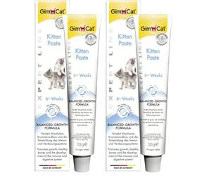 GimCat EXPERT LINE Kitten Pasta, Snack per gatti funzionale che migliora lo sviluppo dei gattini, 1 tubetto, 1 x 50 g (Confezione da 2)