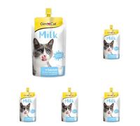 GimCat Latte Per Gatti - Latte Intero Genuino A Ridotto Contenuto Di Lattosio E Calcio Per Ossa Sane - 1 Sacchetto (1 X 200 G) (Confezione Da 5)