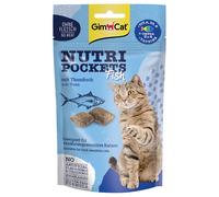 GimCat Nutri Pockets Pesce – Snack croccante per gatti con Tonno e ingredienti funzionali, 60 g