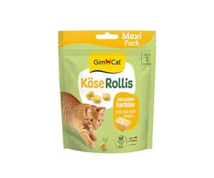 GimCat Rollis al formaggio, Snack per gatti senza cereali e ricco di vitamine, con formaggio a pasta dura genuino, Confezione da 6 pezzi, 6 x 140 g