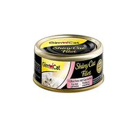GimCat ShinyCat Filetto di pollo con gamberetti, Mangime per gatti con filetto succulento senza aggiunta di zuccheri per gatti adulti, 24 scatolette, 24 x 70 g