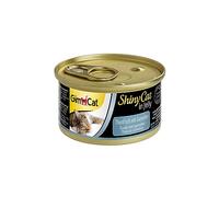 GimCat ShinyCat Tonno con gamberetti in gelatina, Alimento umido per gatti con pesce e taurina, 48 scatolette, 48 x 70 g