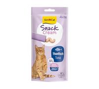GimCat Snack Cream Tonno - Deliziosa crema snack per gatti in pratiche porzioni confezionate singolarmente - Confezione da 6 (6 x 15 g)