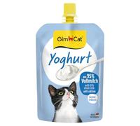 GimCat Yoghurt, Snack per gatti composto da latte intero genuino a basso contenuto di lattosio e calcio per ossa sane, 1 sacchetto, 1 x 150 g (Confezione da 6)