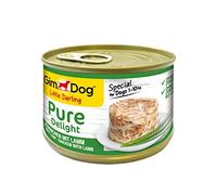 GimDog Pure Delight Pollo con agnello, Snack per cani ricco di proteine con carne tenera in gustosa gelatina, 18 scatolette, 18 x 150 g