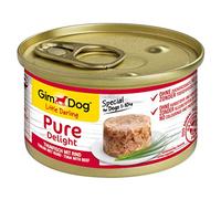 GimDog Pure Delight Tonno con manzo, Snack per cani ricco di proteine con pesce tenero in gustosa gelatina, 12 scatolette, 12 x 85 g