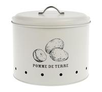 Gimel 528252 - Contenitore metallico per patate, 8 litri, diametro 22,5 cm, altezza 22 cm, colore beige, contenitore da cucina, colore: beige