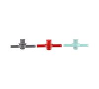 Gimel 529492 - Pinza per bustine in plastica, 3 Pezzi, L 3 cm, L 5 cm, H 11 cm, con Tappo versatore, Grigio, Rosso, Blu, Piccolo