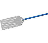 GIMETAL Pala in Alluminio Rettangolare Forata alla Romana, Manico 60cm, Dim. 23x40cm