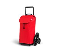 GIMI 168473, Tris Urban - Carrello della Spesa con 6 Ruote, Borsa Impermeabile 100% Poliestere, Capacità 52L, 44,1 x 50,7 x 95,6 cm, Rosso