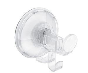 GIMI Bingo Super Appendino, Appenditutto a Ventosa, con Doppio Gancio, Sistema di Bloccaggio a Scatto, Resina Trasparente, 9 x 9 x 9 cm