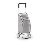 Gimi Flexi Carrello Portaspesa, Portata 30 kg, Telaio Richiudibile, capacità 45 L, Acciaio/Poliestere, Argento, 37 x 31 x 102 cm