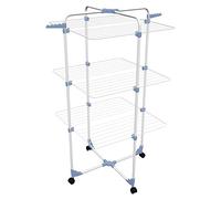 Gimi Modular 3 Stendibiancheria da Pavimento, Stendino a Torre, Verticale, Spazio di Stenditura 30 m, con Ruote, Acciaio, 71 x 71 x 132 cm