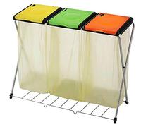 Pattumiera richiudibilea 3 scomparti Portasacco e coperchio cestino bidone racc