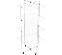GIMI Vip 4 Stendibiancheria a Torre, Stendino Verticale, da Pavimento, per Box Doccia, 4 Livelli, Spazio di Stenditura 40 m, con Ruote, Acciaio, 70.5 x 70.5 x 168 cm