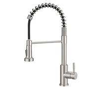 GIMILI Rubinetto da cucina con Spruzzatore Pull Down Arco Alto Maniglia Singola Molla Rubinetto Del Lavello Della Cucina Nichel Spazzolato Moderna Rv Rubinetti Da