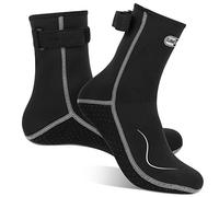 Gimilife Calzari Neoprene 3mm, Calzari Beach Volley per Uomo e Donna, Calzar i Sub, Calze per Piscina, Immersioni, Nuoto, Surf, Vela, Kayak(Stile Alto/Nero-Grigio,S)