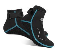 Gimilife Calzari Neoprene 3mm, Calzari Beach Volley per Uomo e Donna, Calzar i Sub, Calze per Piscina, Immersioni, Nuoto, Surf, Vela, Kayak(Stile Basso/Nero + Acqua,L)