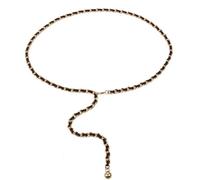 GIMIRO Cintura in vita da donna in lega [8 mm x 110 cm ] cintura flessibile Multiuse Bag Straps Telefono Cordino per biglietti da visita, Black/Ball, 8mm x 110cm