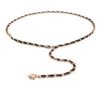 GIMIRO Cintura in vita da donna in lega [8 mm x 110 cm ] cintura flessibile Multiuse Bag Straps Telefono Cordino per biglietti da visita, Black/Heart, 8mm x 110cm