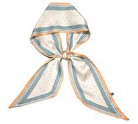 GIMIRO Sciarpa in seta satinata, 148 x 13,5 cm, cravatta a doppio strato, per blazer, cappotto, abito, 18# Pattern-a Cream/Giallo/Verde, 148cm x 13,5cm