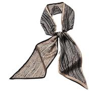 GIMIRO Sciarpa in seta satinata, 148 x 13,5 cm, cravatta a doppio strato, per blazer, cappotto, abito, 67# Lines - Small Dots Coffee, 148cm x 13,5cm