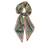 GIMIRO Sciarpa in seta satinata, 148 x 13,5 cm, cravatta a doppio strato, per blazer, cappotto, abito, 83# Brown - Dark Gray - Green Pls, 148cm x 13,5cm