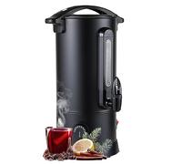 Gimisgu Bollitore per vin brulé, 10 l, distributore di bevande calde, in acciaio inox, macchina per vin brulé, con termostato, macchina per bevande calde, colore nero