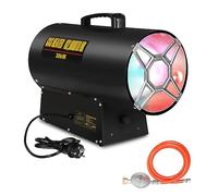 Gimisgu Radiatore a gas da 15 W, con tubo del gas, riduttore di pressione, ventilatore turbo, ventola di riscaldamento a gas, 225 m², generatori di aria calda adatti per ponti