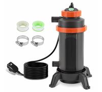 Gimisgu Riscaldamento per piscina Ø 17 x 42 cm, riscaldamento ad acqua calda per piscine, riscaldamento per piscina con isolamento automatico, collegamento da 32 - 38 mm, riscaldamento elettrico per