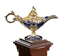 GIMOCOOL Lampada del Genio Magico di Aladino | Lampada araba Classica,Wishing Light Lampada di Aladino, Bruciatore di incenso Intagliato in Metallo per la Decorazione da Tavolo della casa