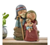 GIMOCOOL Statuina Natività Sacra Famiglia,Set di presepe di Natale in Resina da 2,5 Pollici | Statuine per presepe, Decorazioni Natalizie di Gesù per Soggiorno, Camera da Letto, Studio e Officina
