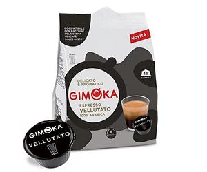 Gimoka - 64 Capsule Compatibili con Macchinetta Caffè Nescafé®* Dolce Gusto®* - Gusto Vellutato 100% Arabica - Intensità 8 - 4 Confezioni da 16 Capsule - Made in Italy