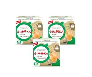 Gimoka - Bevanda Vegetale AVENA MACCHIATO, 48 Capsule, Compatibili con Macchine Nescafè Dolce Gusto (3 confezioni da 16)