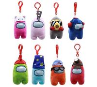 GIMSS Portachiavi compatibile con Stitch, Sonic, Minions, Minecraft, Super Mario, Hello Kitty, Among Us, Garfield, 2D Keychain Bagclip, Among Us - Ciondolo a forma di chiave in peluche, 13cm