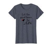 Gin Alcol Dicendo Tonic Let The Good Times BE Gin Maglietta, Donna, Pervinca, S