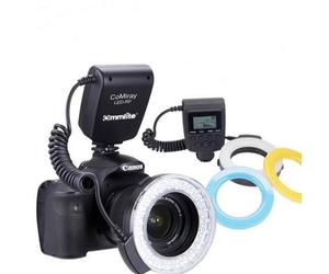 GIn - Faretto Flash Illuminatore a LED a Potenza Variabile Per Fotografia Macro e Video Riprese Numero Guida GN15 Completo Di Filtri Per Regolazione Temperatura Di Colore e Anelli Adattatori Per Obiettivi Con Diametro Da 49mm, 52mm, 55mm, 58mm, 67mm, 72mm e 77mm Per Canon Eos 1D 1DC 1DX 1DS MARK II III IV 2 3 4 5D MARK II III 2 3 6D 7D 10D 20D 30D 40D 50D 60D 70D 100D 300D 350D 400D 450D 500D 550D 600D 650D 700D 1000D 1100D C100 C300 C500 - Nikon D3 D3S D4 D40 D40X D50 D60 D70 D70S D80 D90 D100 D200 D300 D300S D700 D800 D800E D600 D7000 D7100 D3000 D5000 D5100 D5200 D3200 - Olympus PEN E-PM1 E-PL2 E-PL3 E-PL1 PL1s E-P2 E-P3 - Panasonic Lumix DMC-GF3 DMC-GF2 DMC-GF1 DMC-G10 DMC-GH2 DMC-GH1 DMC-G3 DMC-G2 DMC-G6 DMC-GH3